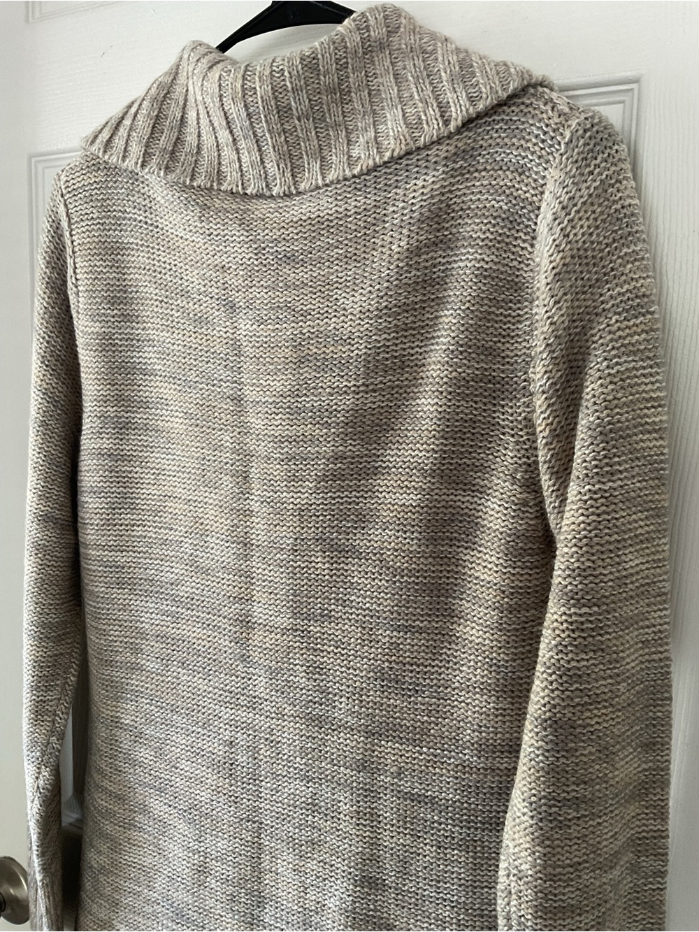 Stephanie Rogers Beige Knit Shawl Collar Long Cardigan Sweater L - Picture 3 of 14